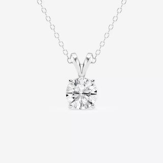 1 CT Round Lab Grown Diamond Solitaire Pendant with Adjustable Chain/ IGI