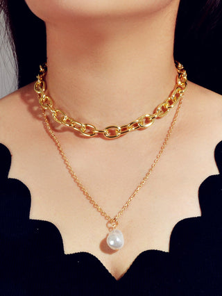 Double Layer Gold Chunky Necklace Chains