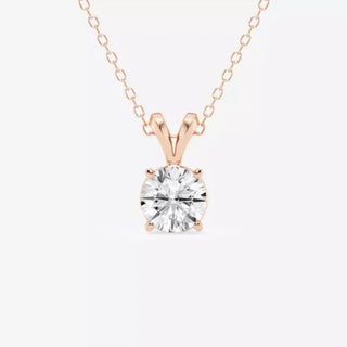1 CT Round Lab Grown Diamond Solitaire Pendant with Adjustable Chain/ IGI