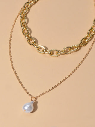 Double Layer Gold Chunky Necklace Chains