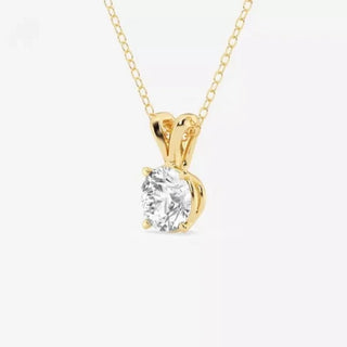1 CT Round Lab Grown Diamond Solitaire Pendant with Adjustable Chain/ IGI