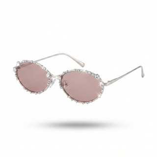 Radiant Rhinestone Oval Sunglasses