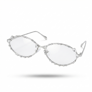 Radiant Rhinestone Oval Sunglasses