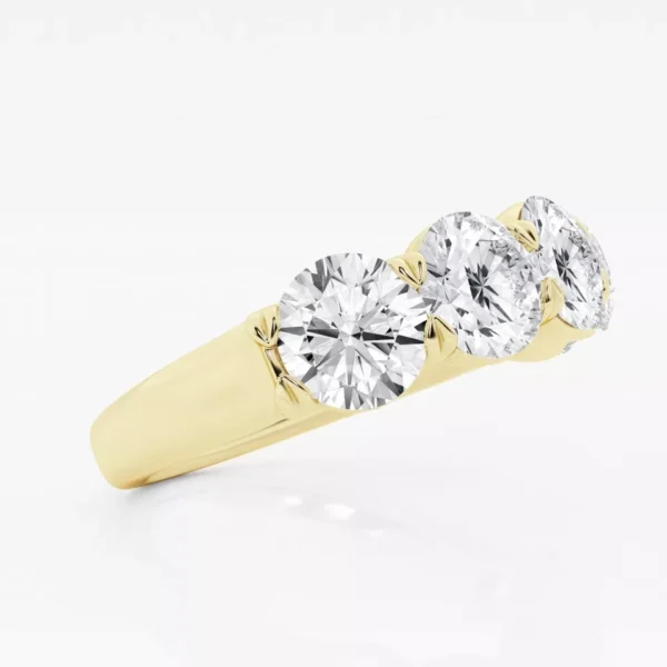 3ct 18k Gold Round Diamond 5 Stone Lab-Grown Anniversary Ring. - Image 5