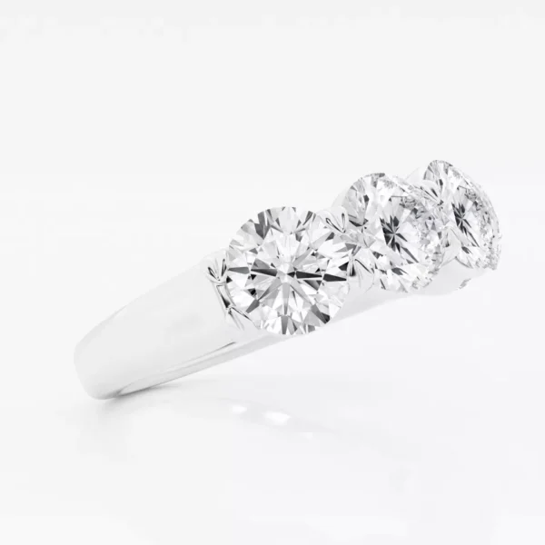 3ct 14k Gold Round Diamond 5 Stone Lab-Grown Anniversary Ring. - Image 4